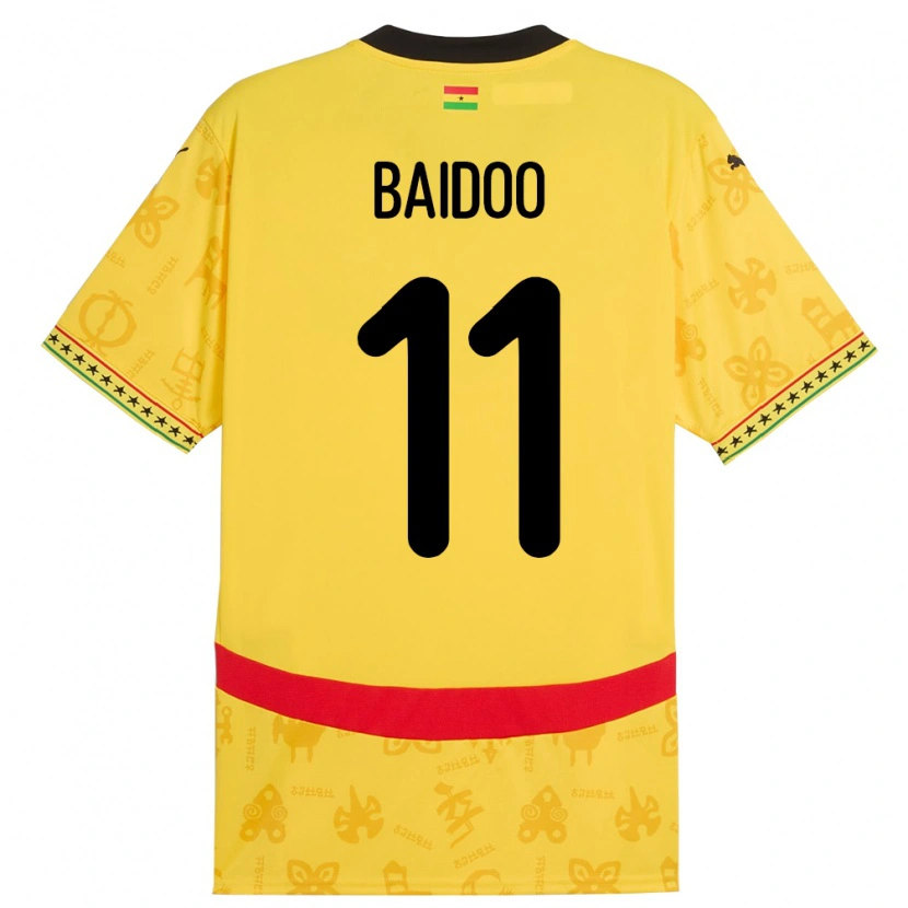 Danxen Dětské Ghana Michael Baidoo #11 Žluť Daleko Hráčské Dresy 24-26 Dres