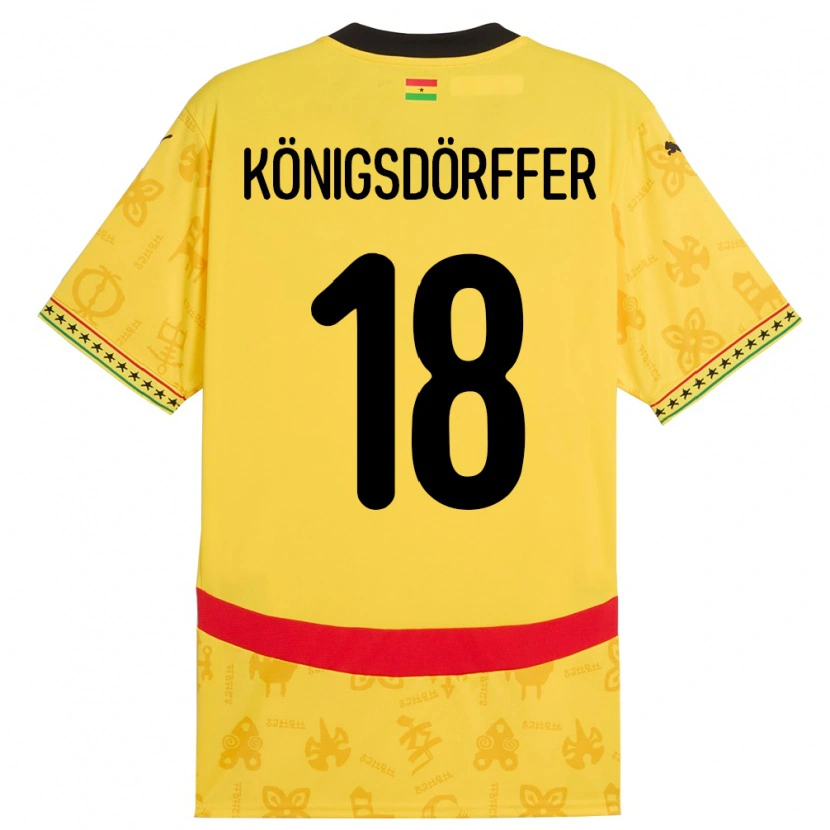 Danxen Dětské Ghana Ransford Königsdörffer #18 Žluť Daleko Hráčské Dresy 24-26 Dres