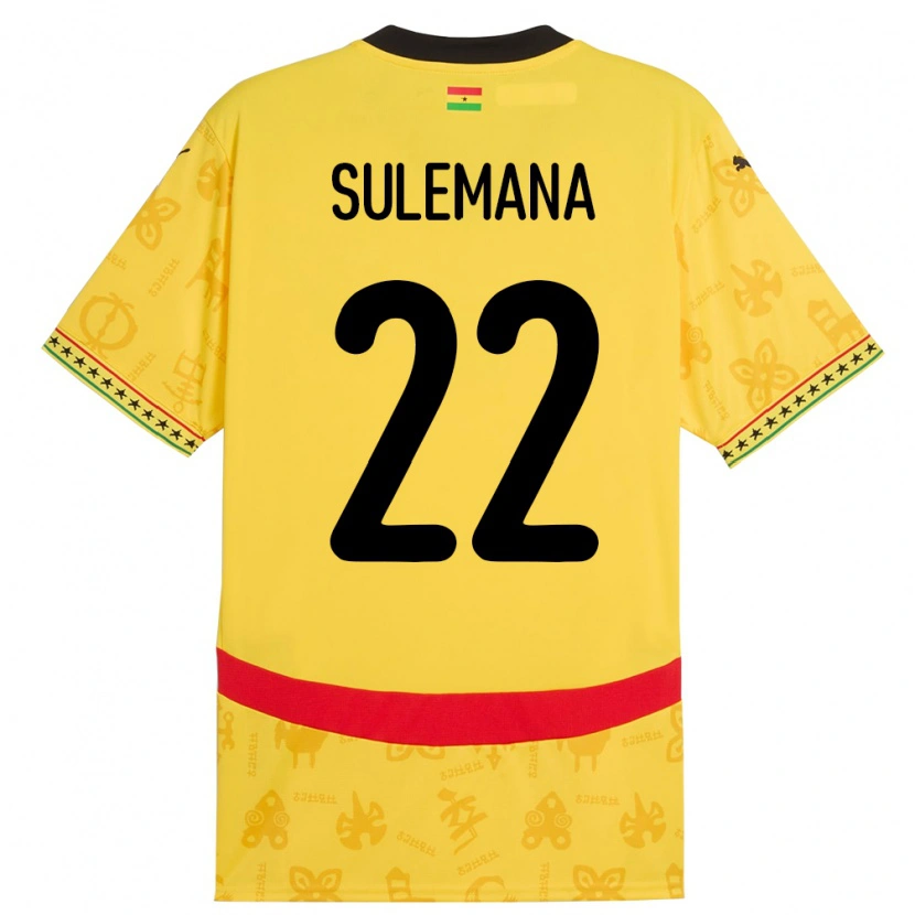 Danxen Dětské Ghana Ibrahim Sulemana #22 Žluť Daleko Hráčské Dresy 24-26 Dres