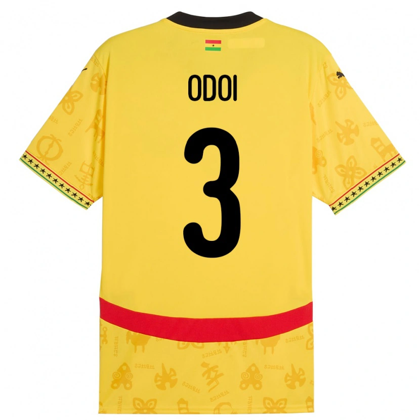 Danxen Dětské Ghana Denis Odoi #3 Žluť Daleko Hráčské Dresy 24-26 Dres