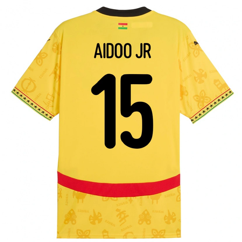Danxen Dětské Ghana Joseph Aidoo #15 Žluť Daleko Hráčské Dresy 24-26 Dres