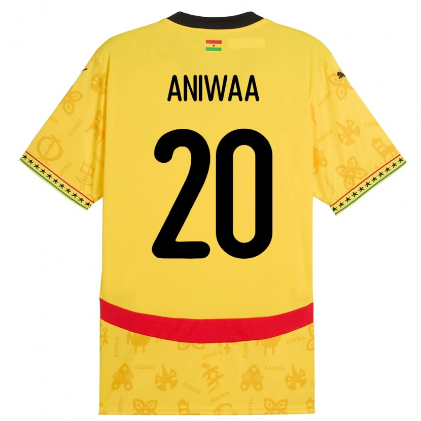 Danxen Dětské Ghana Louisa Aniwaa #20 Žluť Daleko Hráčské Dresy 24-26 Dres