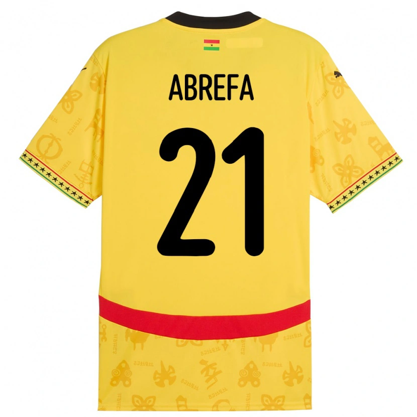 Danxen Dětské Ghana Kelvin Abrefa #21 Žluť Daleko Hráčské Dresy 24-26 Dres