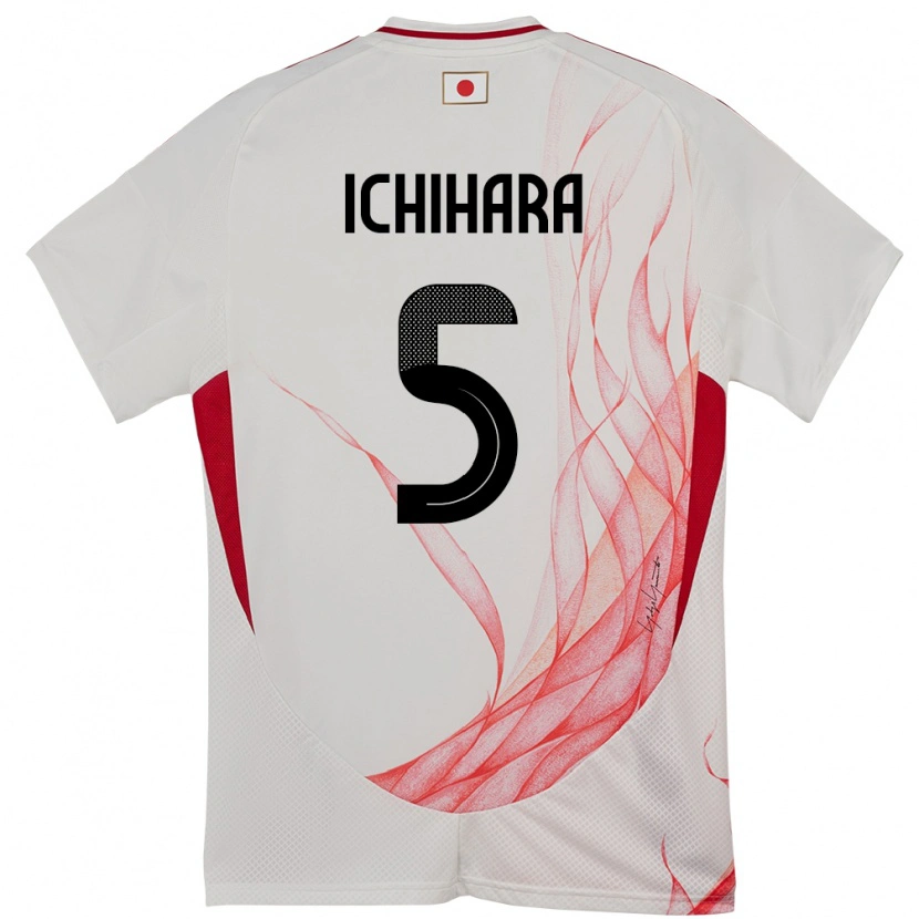 Danxen Dětské Japonsko Rion Ichihara #5 Bílý Daleko Hráčské Dresy 24-26 Dres