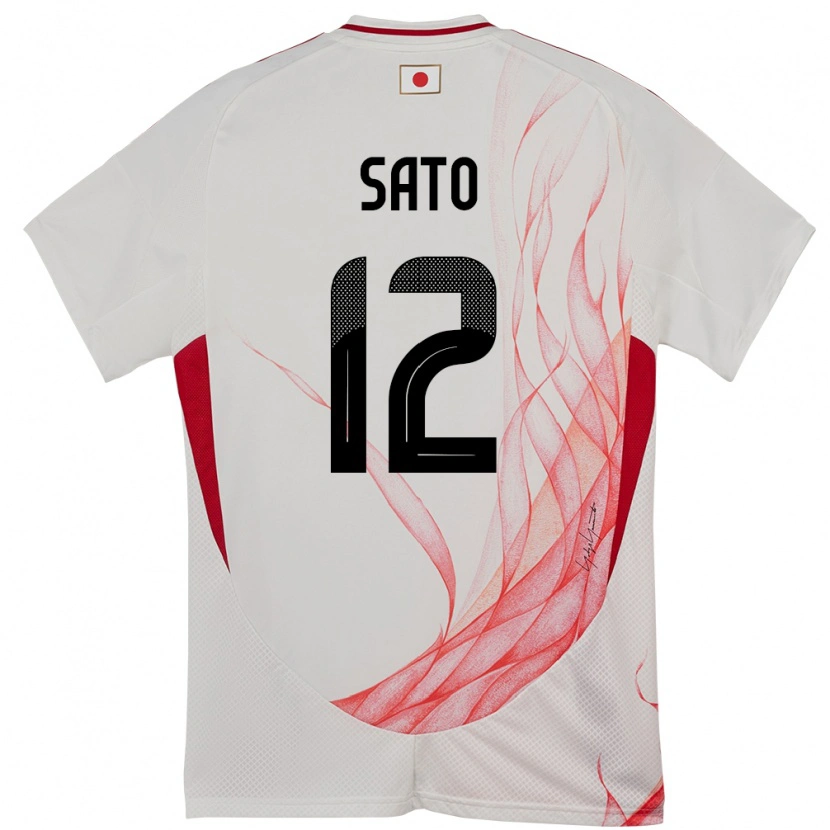 Danxen Dětské Japonsko Rikuto Sato #12 Bílý Daleko Hráčské Dresy 24-26 Dres