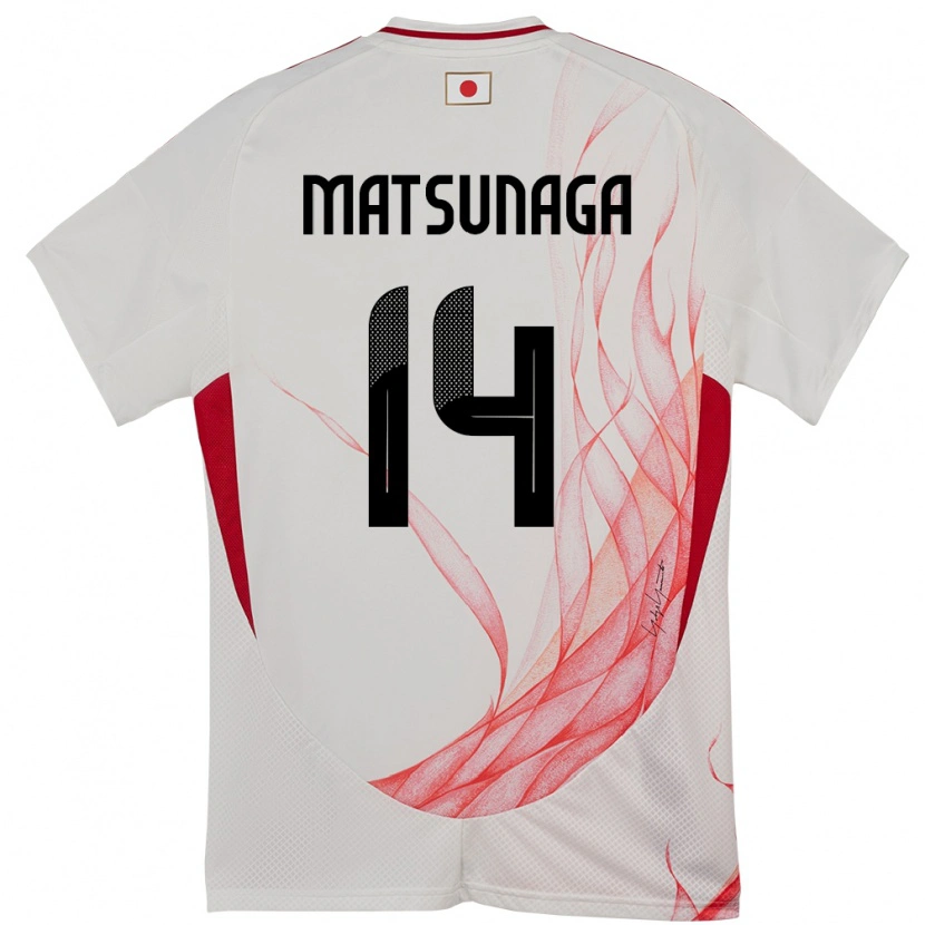 Danxen Dětské Japonsko Kaito Matsunaga #14 Bílý Daleko Hráčské Dresy 24-26 Dres