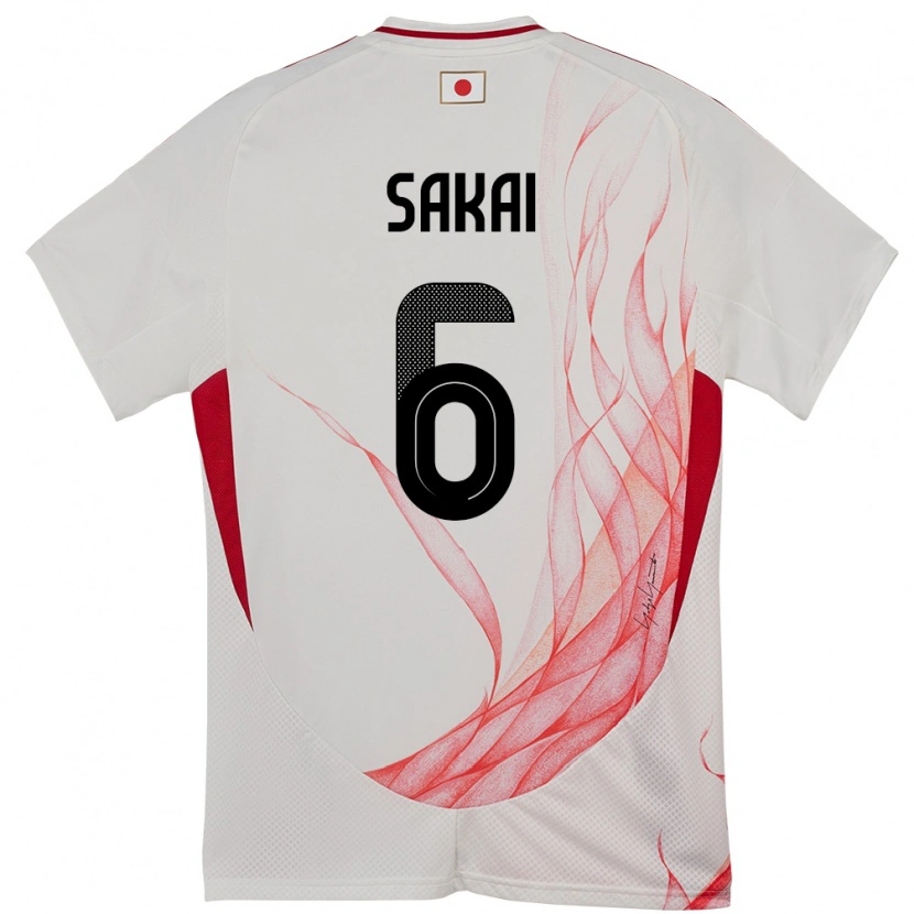 Danxen Dětské Japonsko Shunya Sakai #6 Bílý Daleko Hráčské Dresy 24-26 Dres