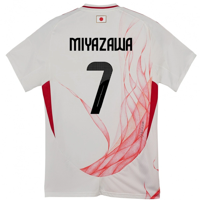 Danxen Dětské Japonsko Hinata Miyazawa #7 Bílý Daleko Hráčské Dresy 24-26 Dres
