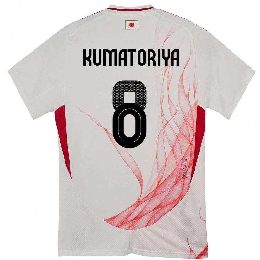 Danxen Dětské Japonsko Issei Kumatoriya #8 Bílý Daleko Hráčské Dresy 24-26 Dres