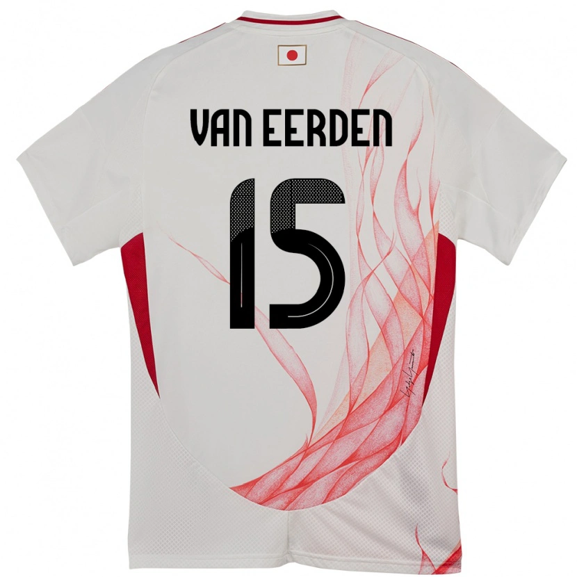 Danxen Dětské Japonsko Shawn Van Eerden #15 Bílý Daleko Hráčské Dresy 24-26 Dres