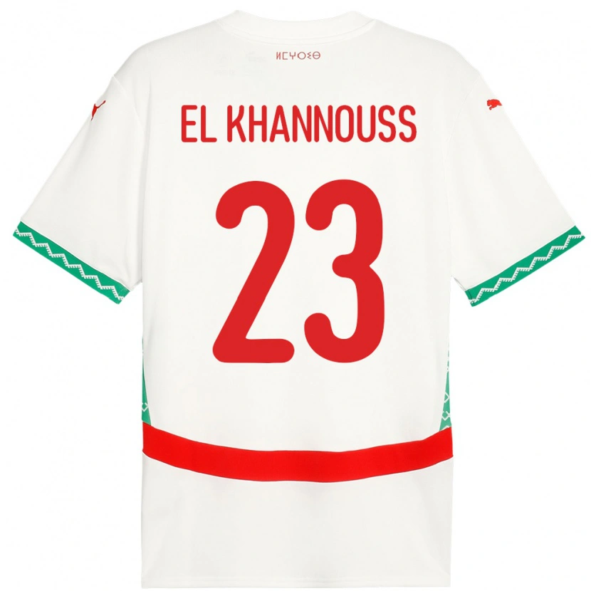 Danxen Dětské Maroko Bilal El Khannouss #23 Bílý Daleko Hráčské Dresy 24-26 Dres