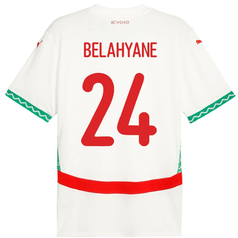 Danxen Dětské Maroko Reda Belahyane #24 Bílý Daleko Hráčské Dresy 24-26 Dres