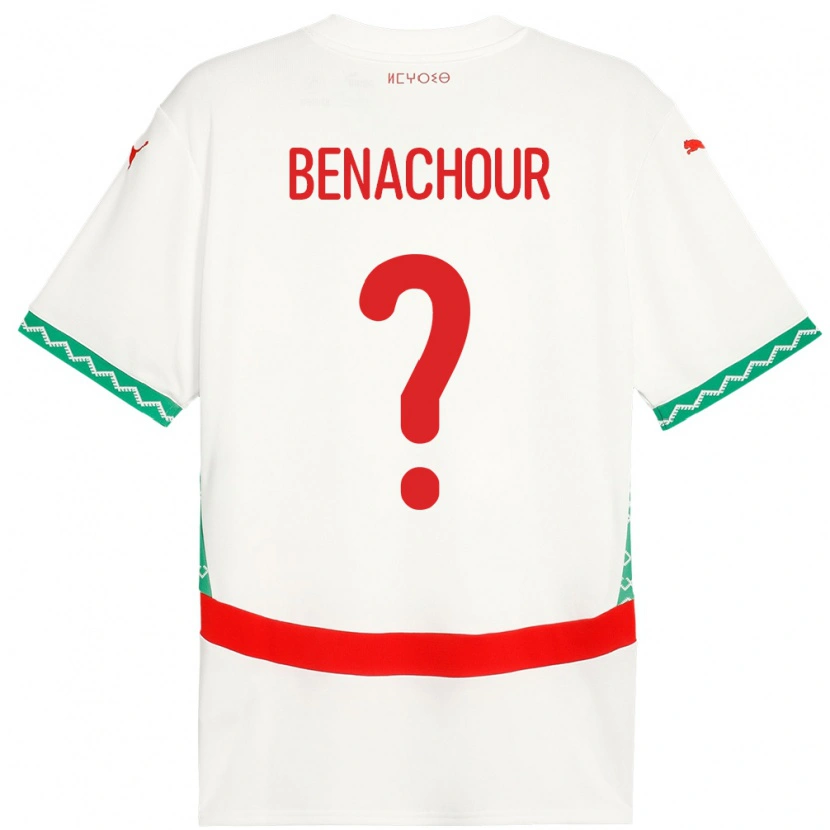 Danxen Dětské Maroko Illyès Benachour #0 Bílý Daleko Hráčské Dresy 24-26 Dres