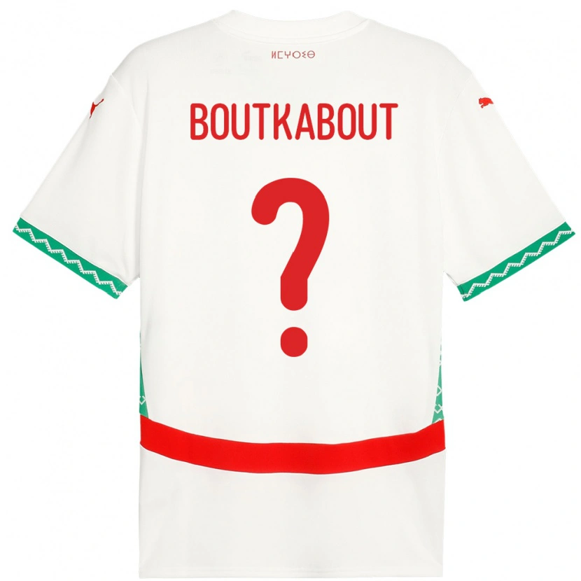 Danxen Dětské Maroko Amir Boutkabout #0 Bílý Daleko Hráčské Dresy 24-26 Dres