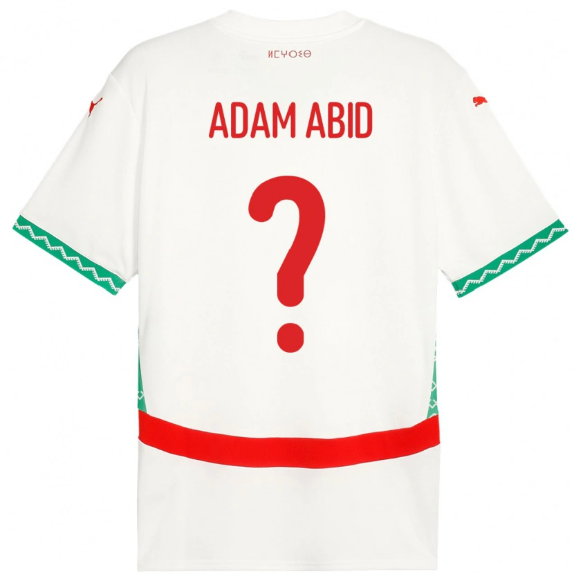 Danxen Dětské Maroko Mohamed Adam Abid #0 Bílý Daleko Hráčské Dresy 24-26 Dres