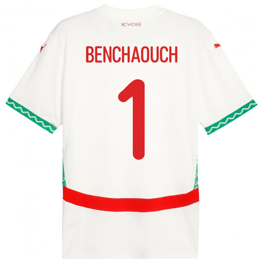 Danxen Dětské Maroko Yanis Benchaouch #1 Bílý Daleko Hráčské Dresy 24-26 Dres