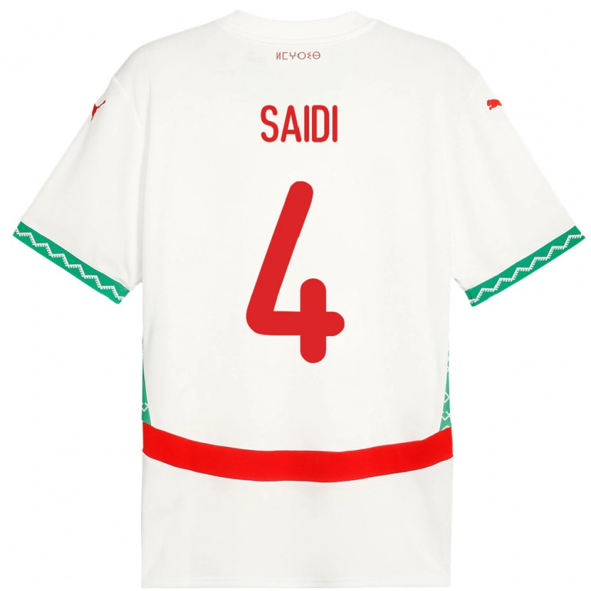 Danxen Dětské Maroko Obaid Saidi #4 Bílý Daleko Hráčské Dresy 24-26 Dres