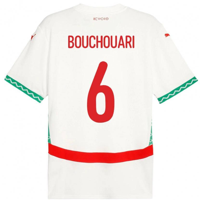 Danxen Dětské Maroko Benjamin Bouchouari #6 Bílý Daleko Hráčské Dresy 24-26 Dres