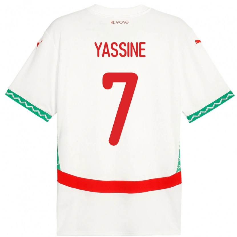 Danxen Dětské Maroko Gessime Yassine #7 Bílý Daleko Hráčské Dresy 24-26 Dres
