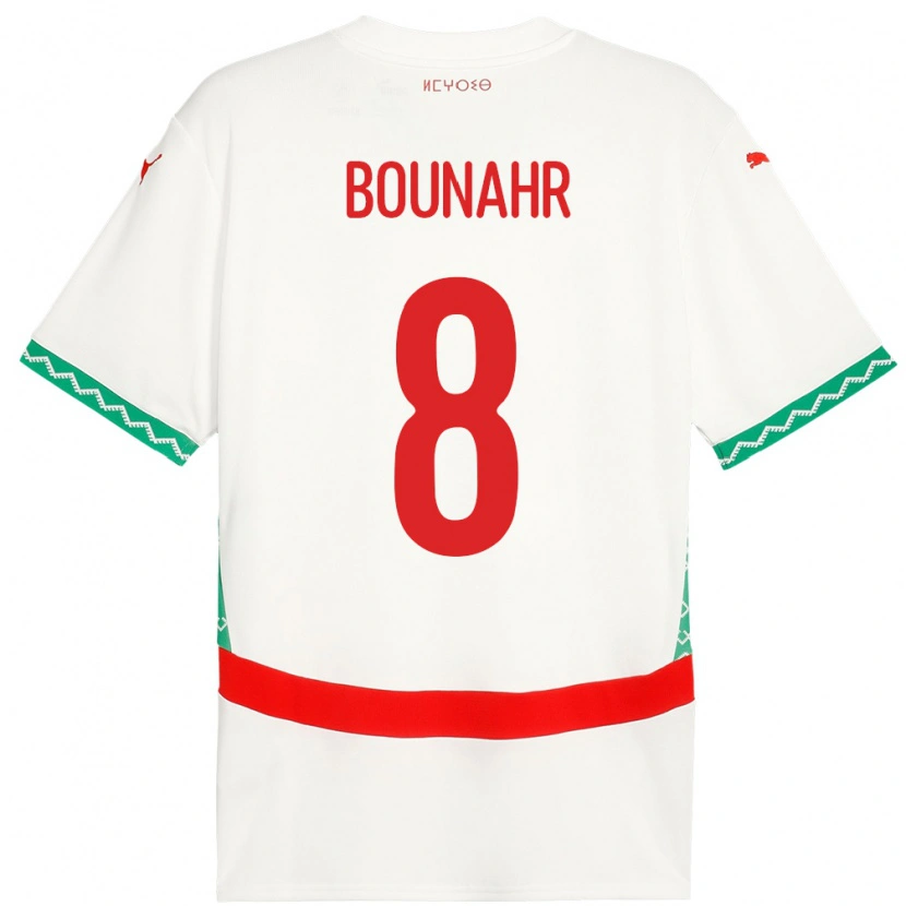 Danxen Dětské Maroko Ilyas Bounahr #8 Bílý Daleko Hráčské Dresy 24-26 Dres