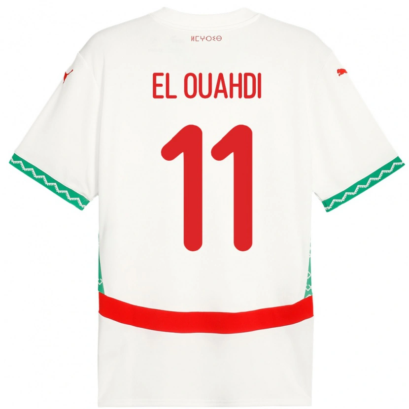 Danxen Dětské Maroko Zakaria El Ouahdi #11 Bílý Daleko Hráčské Dresy 24-26 Dres