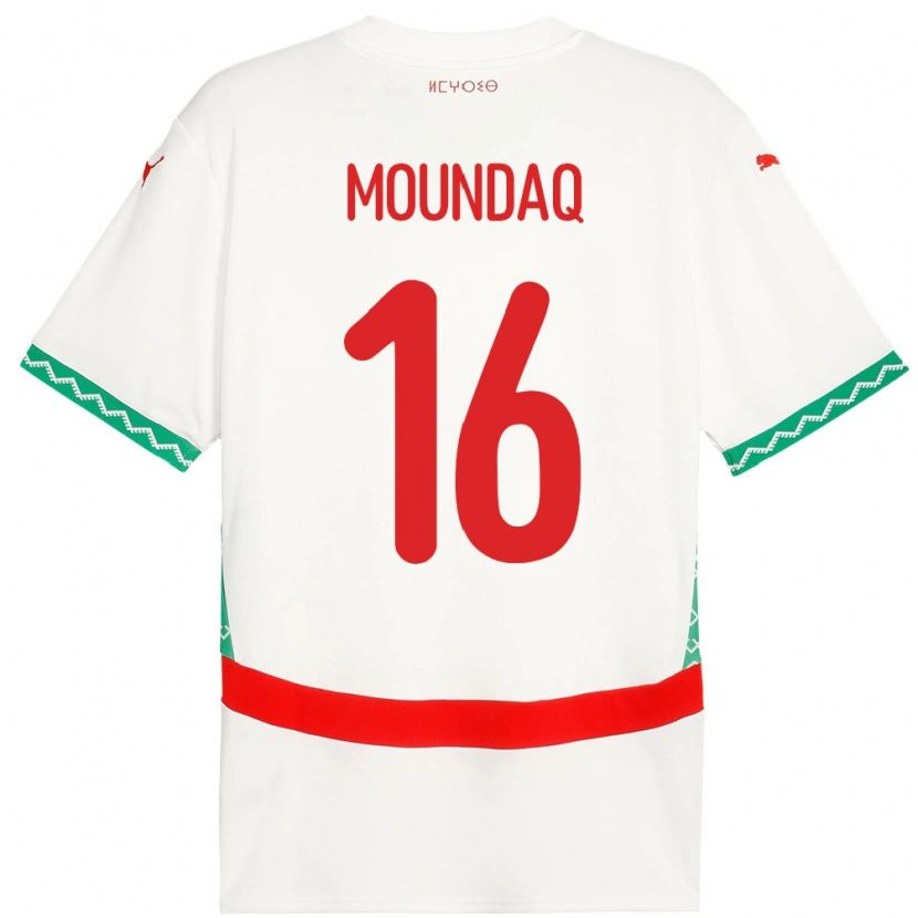 Danxen Dětské Maroko Taha Moundaq #16 Bílý Daleko Hráčské Dresy 24-26 Dres