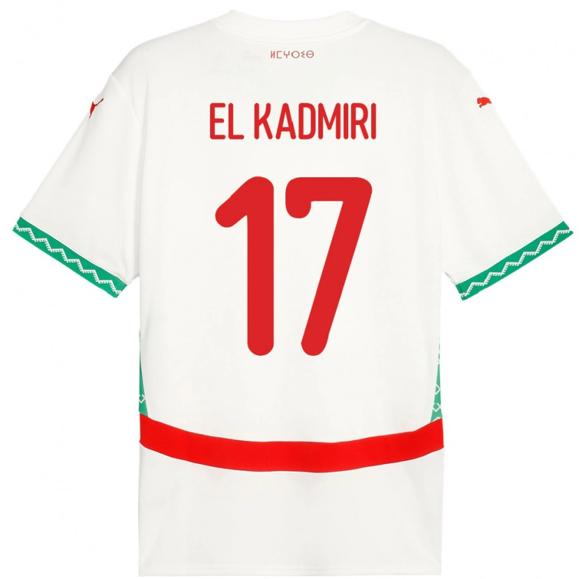 Danxen Dětské Maroko Ugo Lamare El Kadmiri #17 Bílý Daleko Hráčské Dresy 24-26 Dres