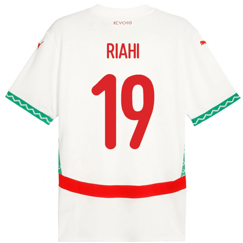 Danxen Dětské Maroko Imad Riahi #19 Bílý Daleko Hráčské Dresy 24-26 Dres