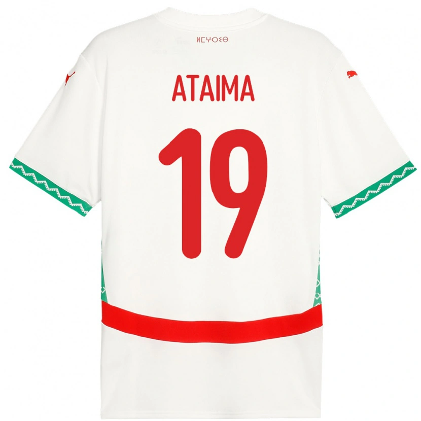 Danxen Dětské Maroko Hamza Ataima #19 Bílý Daleko Hráčské Dresy 24-26 Dres