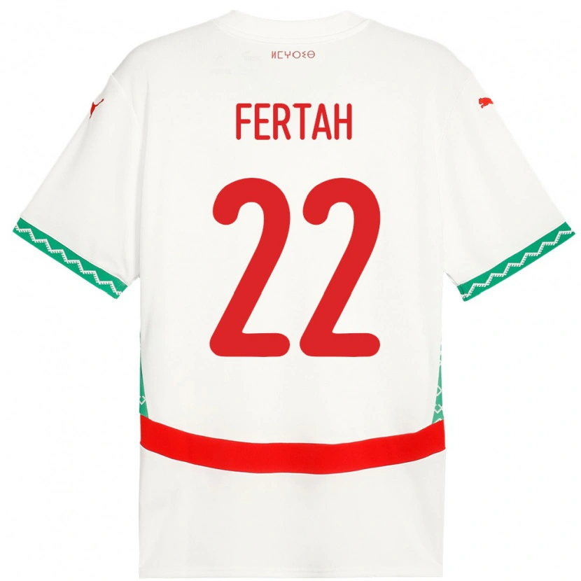 Danxen Dětské Maroko Amine Fertah #22 Bílý Daleko Hráčské Dresy 24-26 Dres