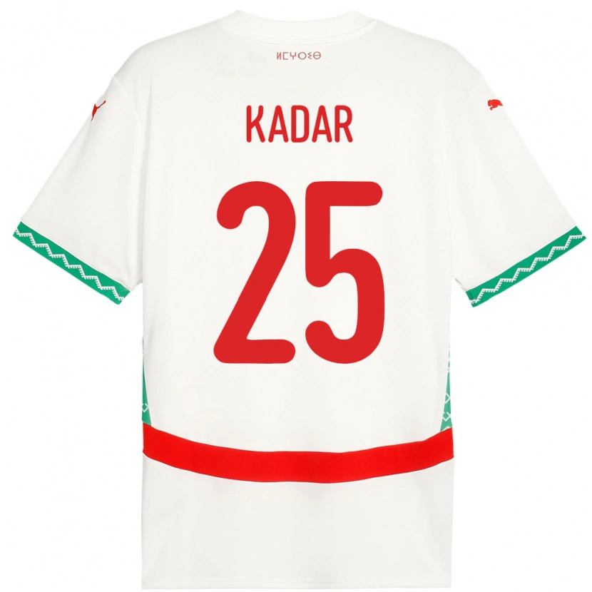 Danxen Dětské Maroko Nawfel-Abdelkader Kadar #25 Bílý Daleko Hráčské Dresy 24-26 Dres