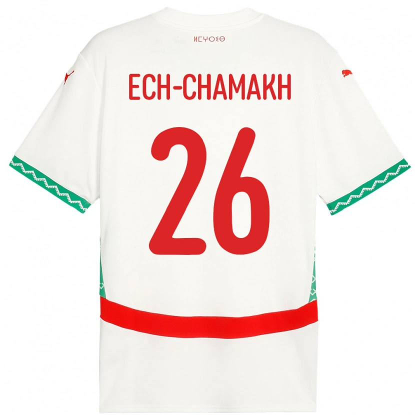 Danxen Dětské Maroko Jamal Ech-Chamakh #26 Bílý Daleko Hráčské Dresy 24-26 Dres