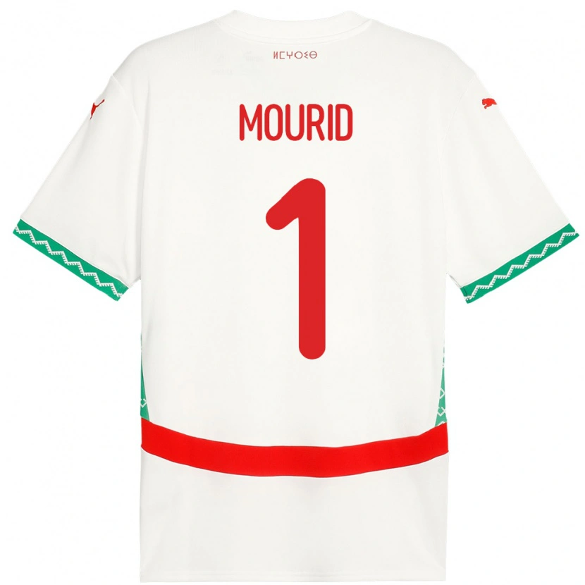 Danxen Dětské Maroko Taha Mourid #1 Bílý Daleko Hráčské Dresy 24-26 Dres