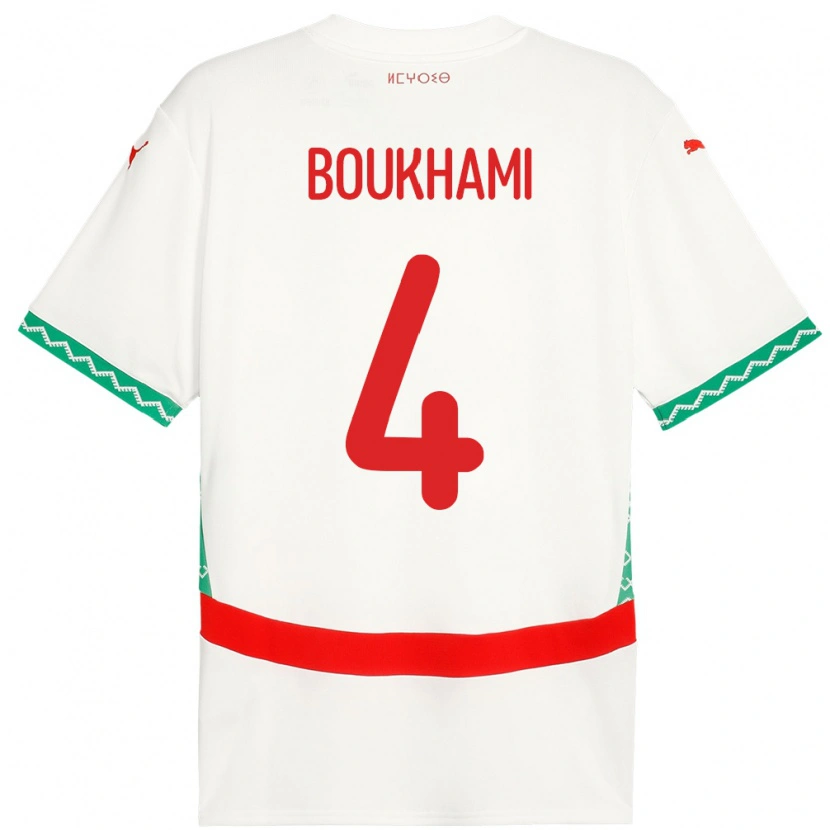 Danxen Dětské Maroko Siham Boukhami #4 Bílý Daleko Hráčské Dresy 24-26 Dres