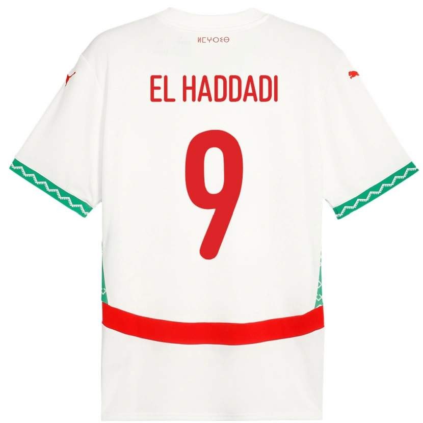 Danxen Dětské Maroko Munir El Haddadi #9 Bílý Daleko Hráčské Dresy 24-26 Dres