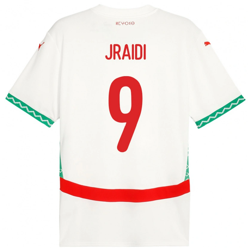 Danxen Dětské Maroko Ibtissam Jraidi #9 Bílý Daleko Hráčské Dresy 24-26 Dres
