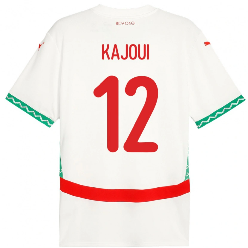 Danxen Dětské Maroko Munir Kajoui #12 Bílý Daleko Hráčské Dresy 24-26 Dres