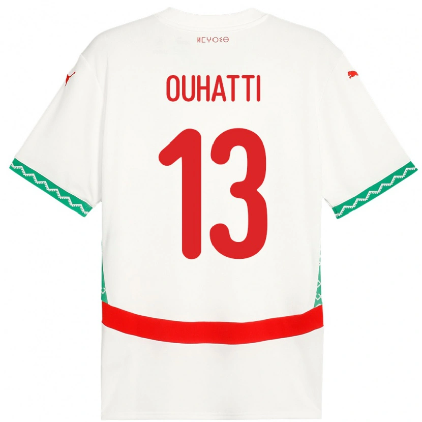 Danxen Dětské Maroko Aymane Ouhatti #13 Bílý Daleko Hráčské Dresy 24-26 Dres