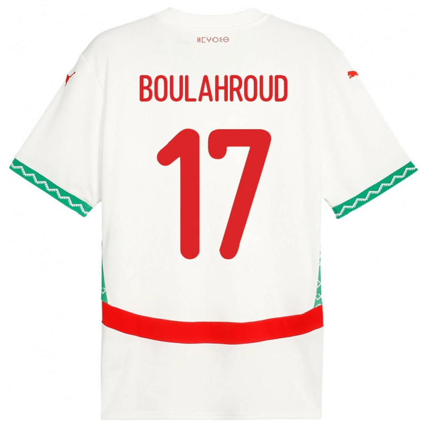 Danxen Dětské Maroko Charaf Eddine Boulahroud #17 Bílý Daleko Hráčské Dresy 24-26 Dres