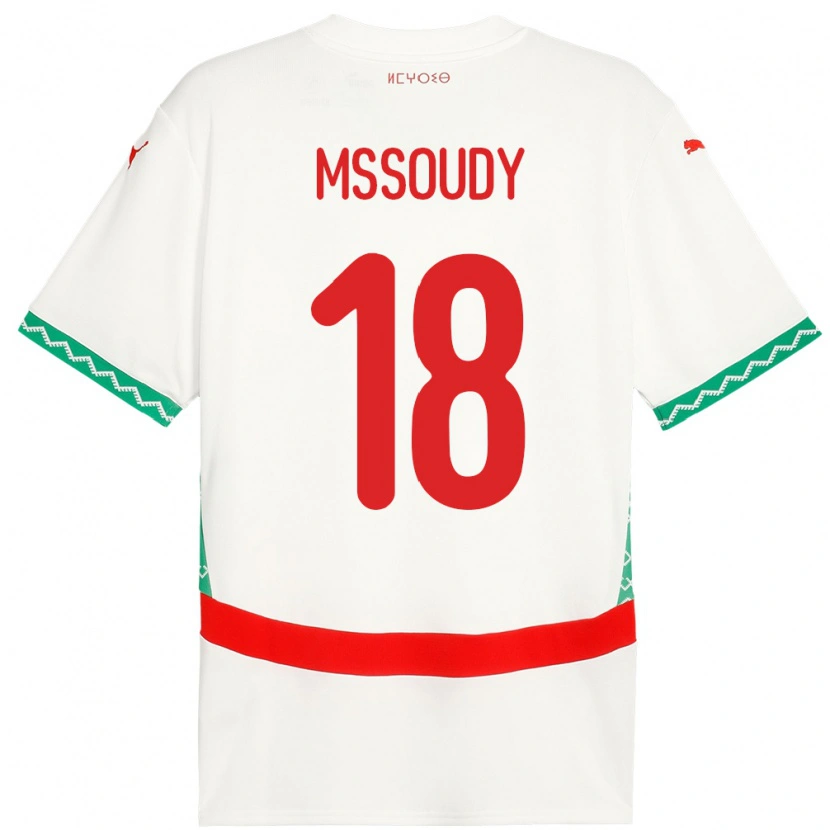 Danxen Dětské Maroko Sanaa Mssoudy #18 Bílý Daleko Hráčské Dresy 24-26 Dres