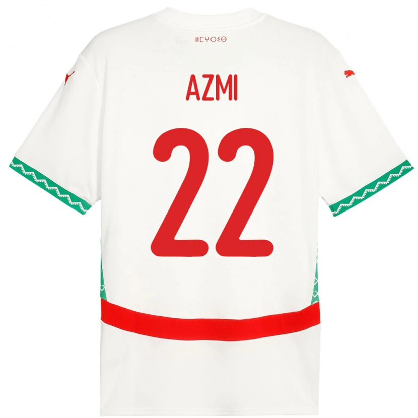 Danxen Dětské Maroko Ahmed Azmi #22 Bílý Daleko Hráčské Dresy 24-26 Dres