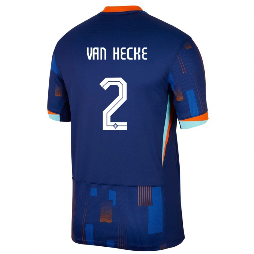 Danxen Dětské Nizozemsko Jan Paul Van Hecke #2 Modrý Daleko Hráčské Dresy 24-26 Dres
