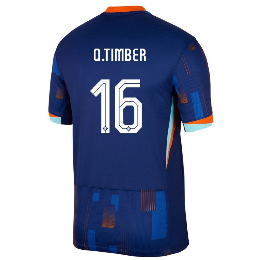 Danxen Dětské Nizozemsko Quinten Timber #16 Modrý Daleko Hráčské Dresy 24-26 Dres
