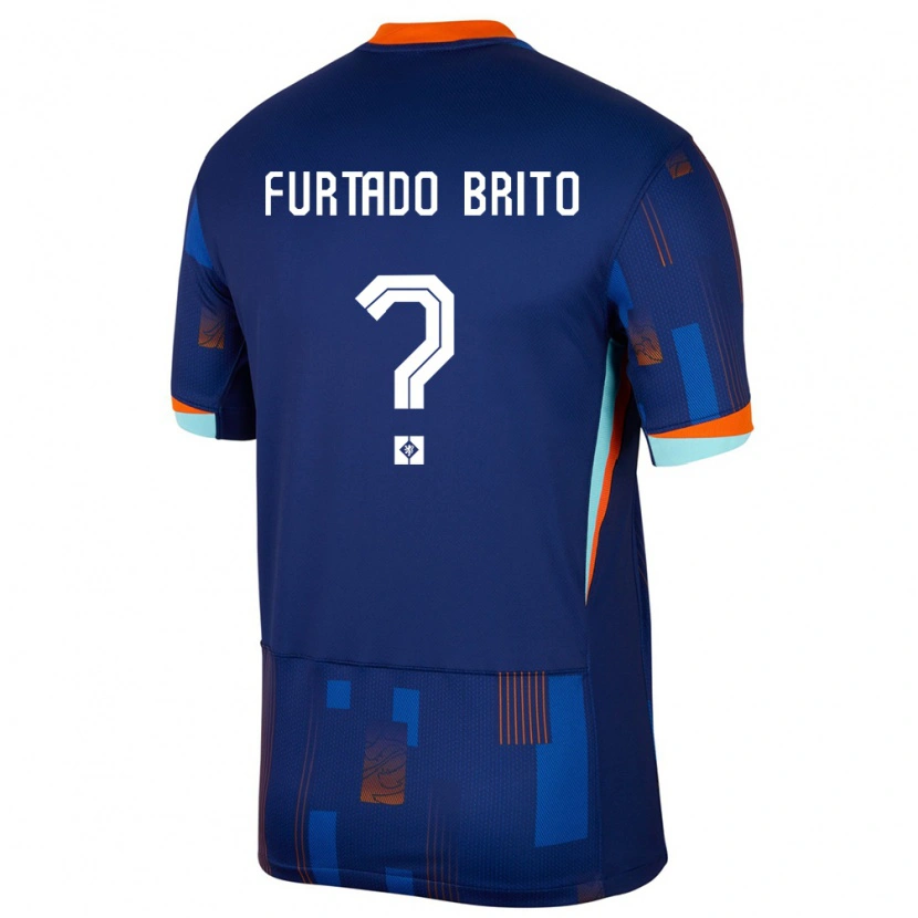 Danxen Dětské Nizozemsko Dinaylo Furtado Brito #0 Modrý Daleko Hráčské Dresy 24-26 Dres