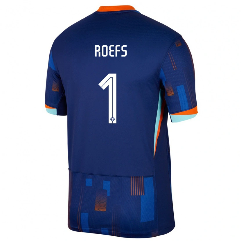 Danxen Dětské Nizozemsko Robin Roefs #1 Modrý Daleko Hráčské Dresy 24-26 Dres