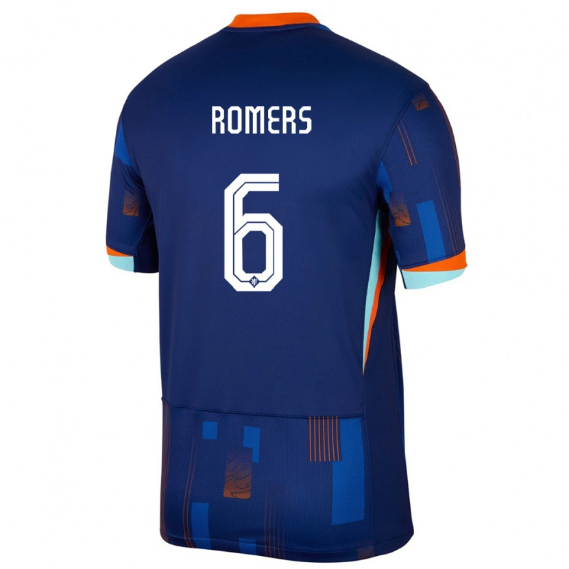 Danxen Dětské Nizozemsko Thijmen Romers #6 Modrý Daleko Hráčské Dresy 24-26 Dres