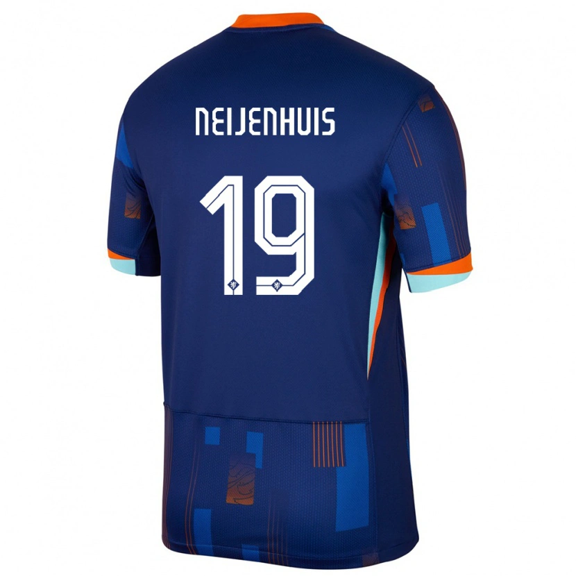 Danxen Dětské Nizozemsko Kelvin Neijenhuis #19 Modrý Daleko Hráčské Dresy 24-26 Dres