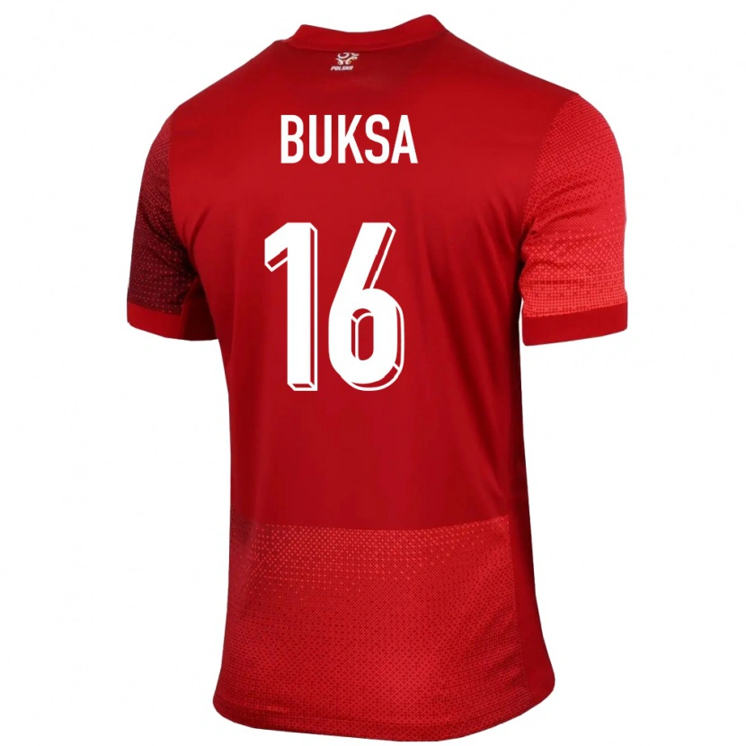 Danxen Dětské Polsko Adam Buksa #16 Červené Daleko Hráčské Dresy 24-26 Dres