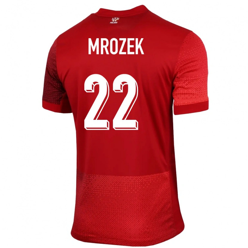 Danxen Dětské Polsko Bartosz Mrozek #22 Červené Daleko Hráčské Dresy 24-26 Dres