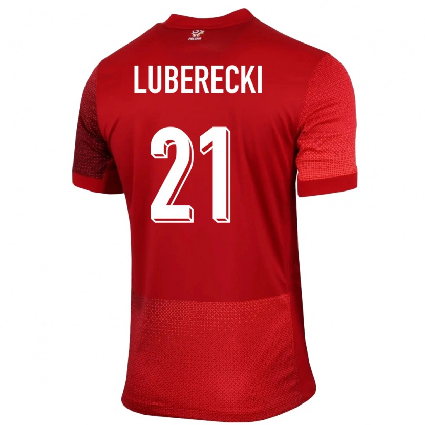Danxen Dětské Polsko Filip Luberecki #21 Červené Daleko Hráčské Dresy 24-26 Dres